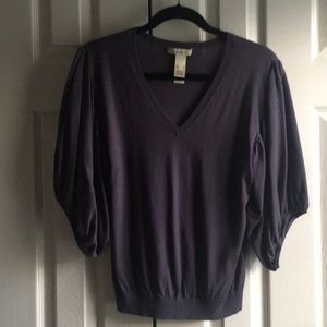 Laundry wide sleeve V neck sweater in wool